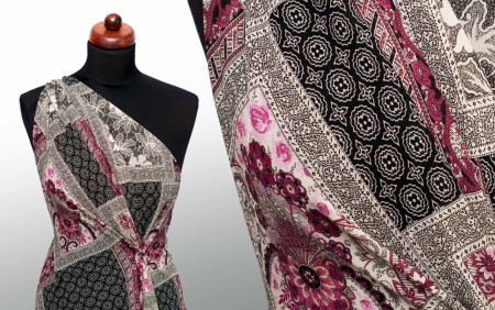 ŻORŻETA WISKOZOWA ORNAMENT PATCHWORK