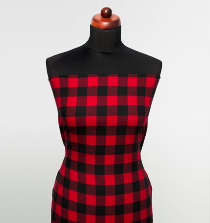 TKANINA FLANELA CHECK CLASSIC RED BIG
