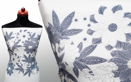 TKANINA ŻAKARDOWA LUXURY BLOSSOM DENIM