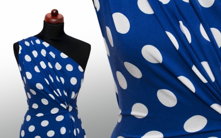 TKANINA WISKOZOWA SUMMER DOTS DENIM