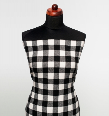 TKANINA FLANELA CHECK CLASSIC BLACK BIG