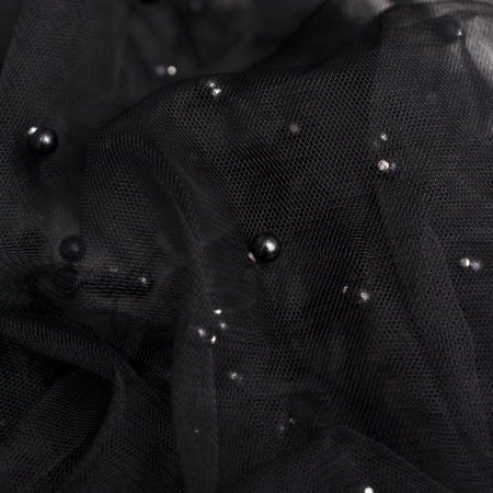 TIUL Z PERŁĄ JET BLACK