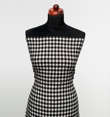 TKANINA FLANELA CHECK CLASSIC BLACK