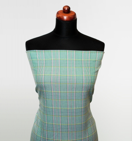 TKANINA WISKOZOWA KRATKA SPRING GREEN
