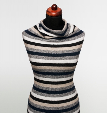 DZIANINA ANGORKA STRIPES BLACK/GREY/NAVY