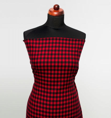 TKANINA FLANELA CHECK CLASSIC RED