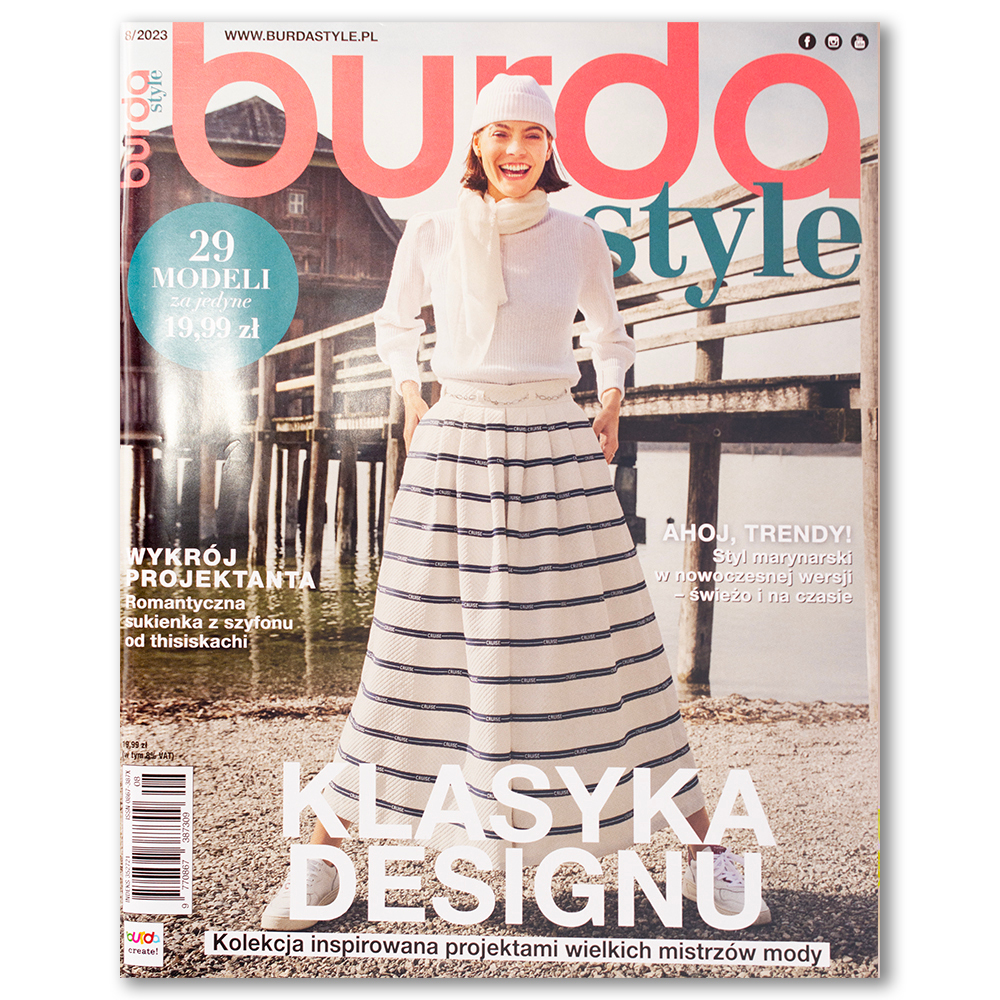 Burda Style to klasyczne wydanie pełne 30 różnorodnych modeli, od codziennych fasonów po bardziej zaawansowane projekty.