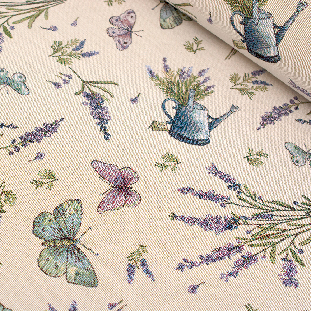 Tkanina gobelinowa to dekoracyjny materiał o gęstym splocie, który wyróżnia się eleganckimi, często artystycznymi wzorami.