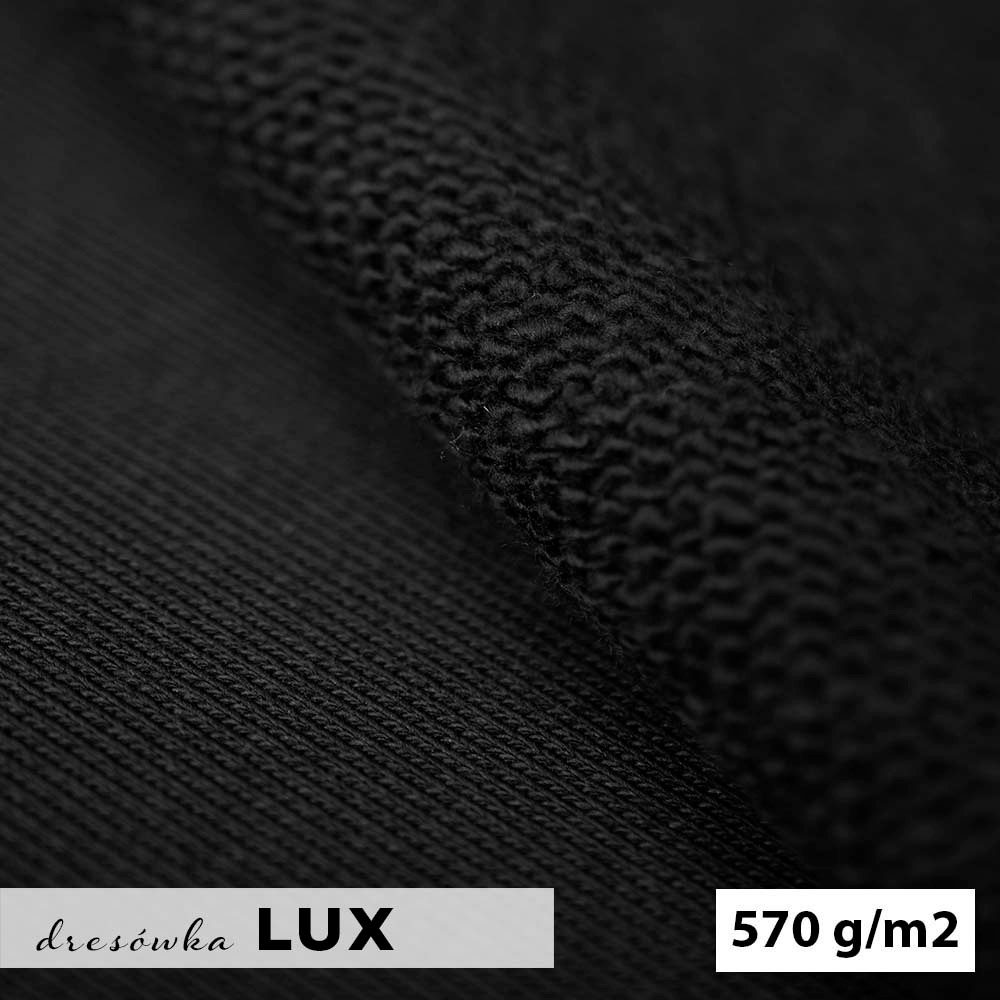 Dresówka LUX to wysokogatunkowy materiał o miękkiej, przyjemnej w dotyku strukturze.