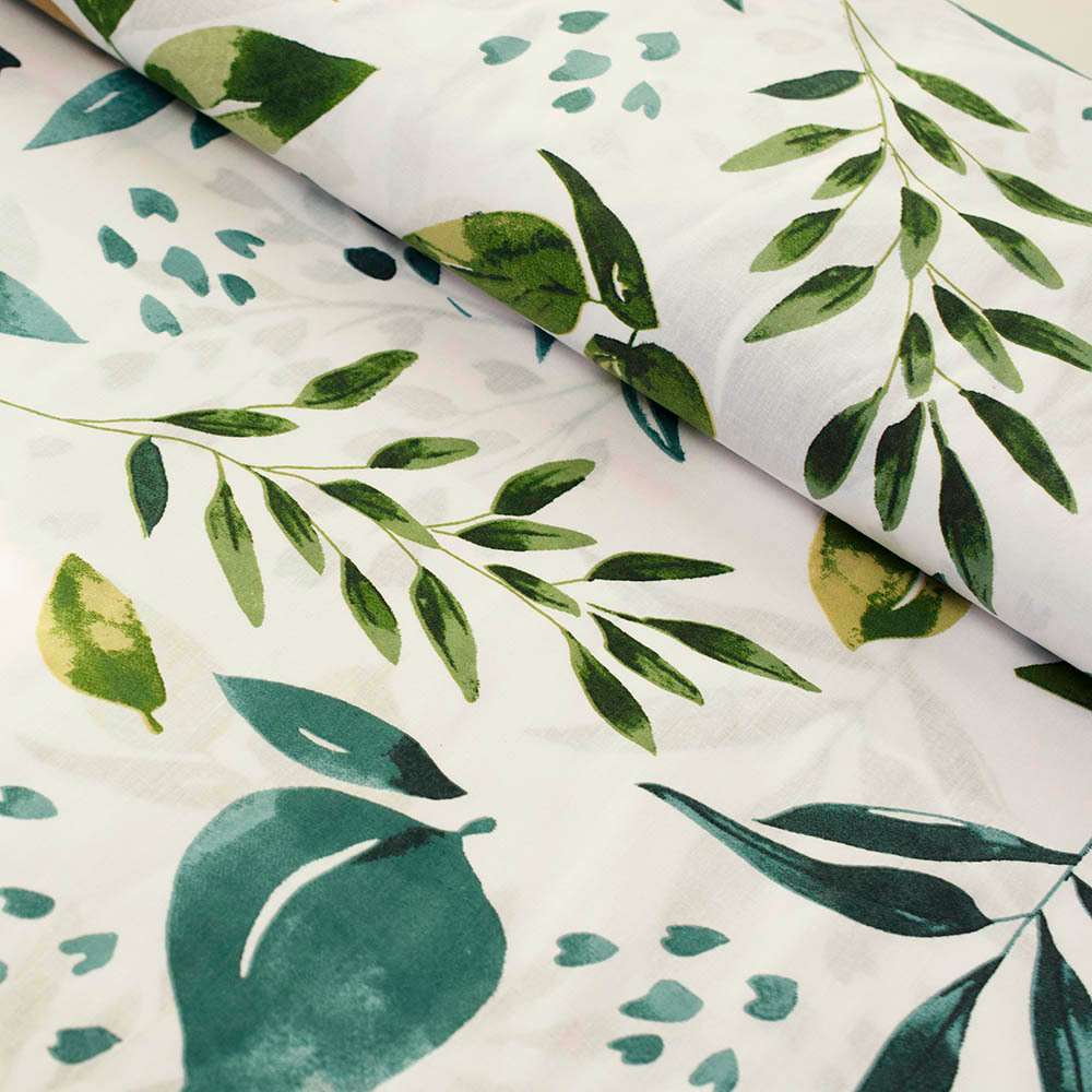 Tkanina bawełniana o splocie płóciennym, wyprodukowana w Polsce.