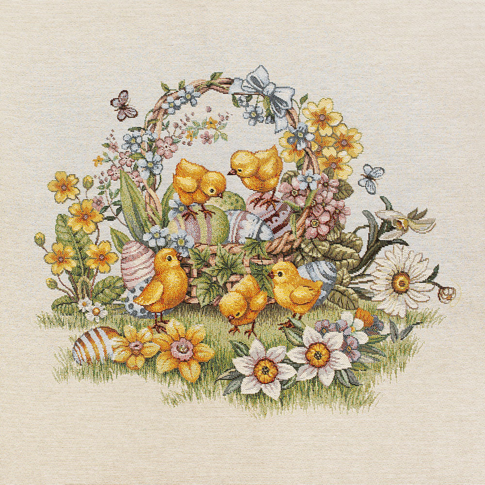 Tkanina żakard gobelinowy, panel na poduszkę.