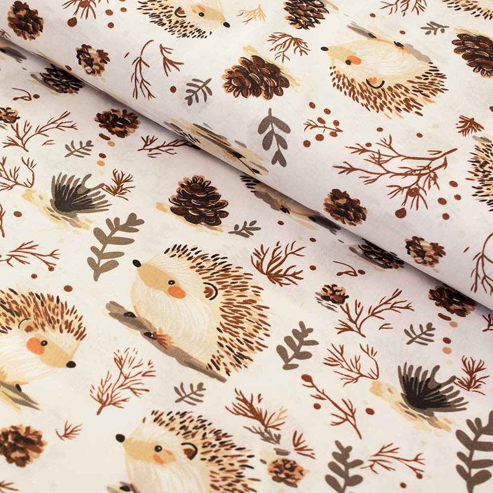 Tkanina bawełniana o splocie płóciennym, wyprodukowana w Polsce.