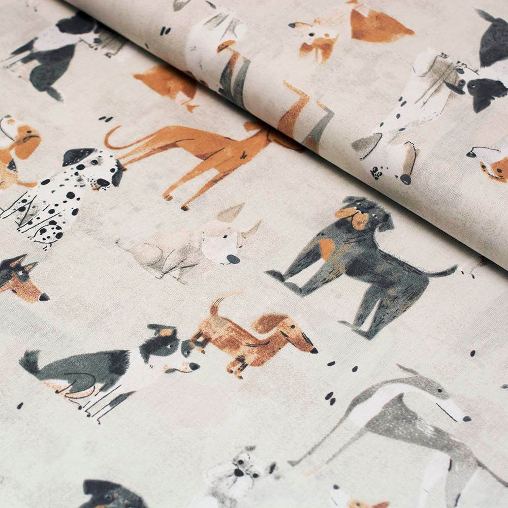 Tkanina bawełniana o splocie płóciennym, wyprodukowana w Polsce.