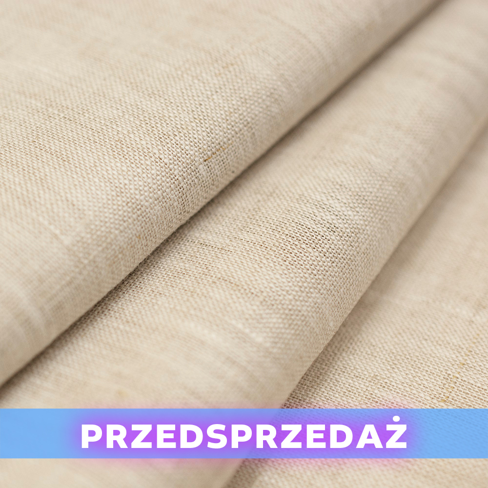 Len Puro to szlachetna, w 100% naturalna tkanina lniana o charakterystycznej, delikatnie widocznej fakturze.