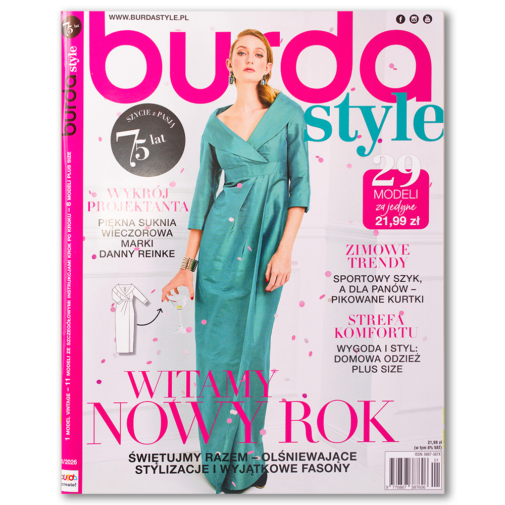Burda Style to klasyczne wydanie pełne 30 różnorodnych modeli, od codziennych fasonów po bardziej zaawansowane projekty.