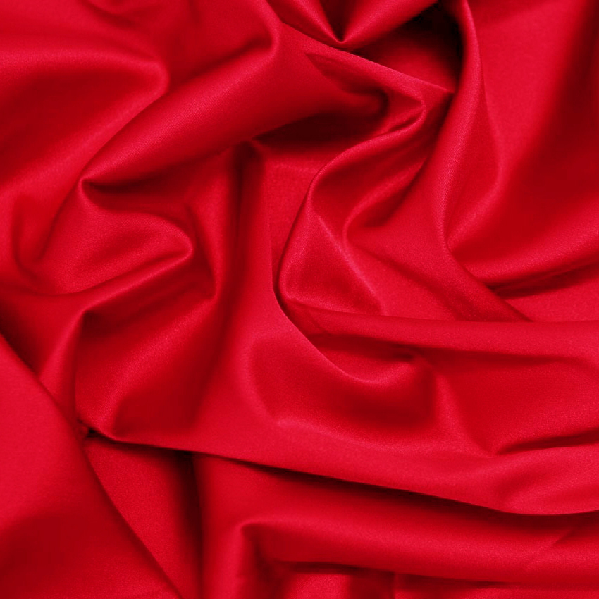 Tkanina satynowa o jednolitym zabarwieniu.