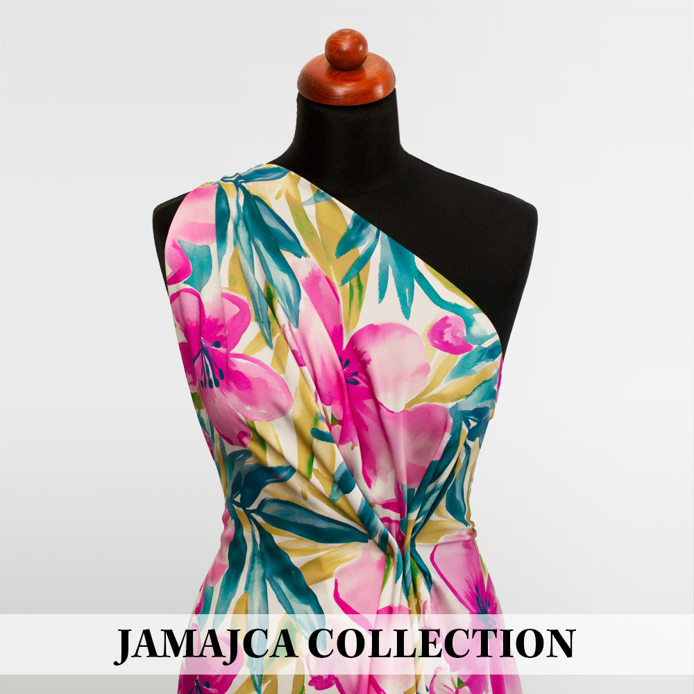 Tkanina wykonana z 100% wiskozy wyróżnia się subtelnym połyskiem, który nadaje ubraniom elegancki i szlachetny wygląd.