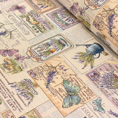 Tkanina gobelinowa to dekoracyjny materiał o gęstym splocie, który wyróżnia się eleganckimi, często artystycznymi wzorami.