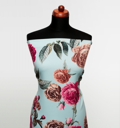TKANINA KARELIA AMBER BLOSSOM AQUA