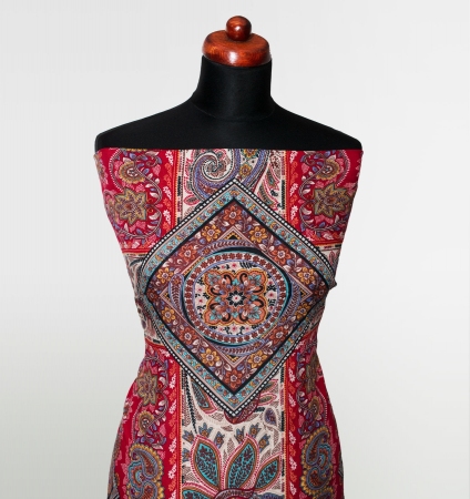 TKANINA WISKOZOWA TURKISH PATTERN SCARLET