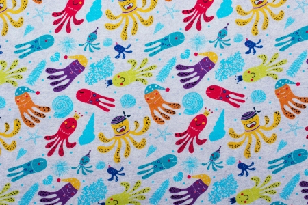 DZIANINA BAWEŁNIANA SINGIEL COLORFUL OCTOPUS
