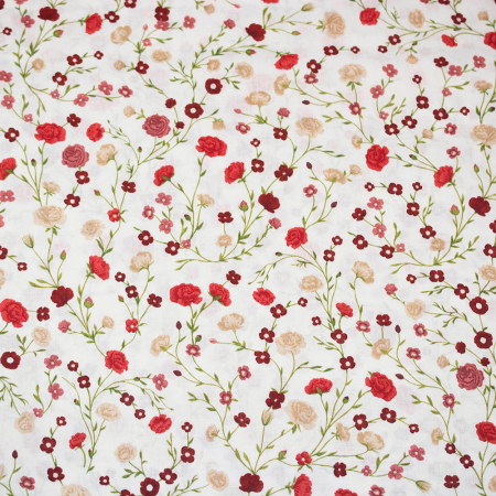 Tkanina bawełniana o splocie płóciennym, wyprodukowana w Polsce.