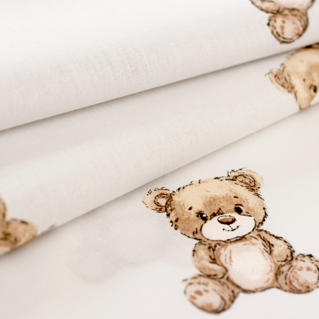 Tkanina bawełniana o splocie płóciennym, wyprodukowana w Polsce.