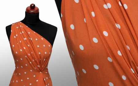 TKANINA WISKOZOWA SPRING DOTS ORANGE