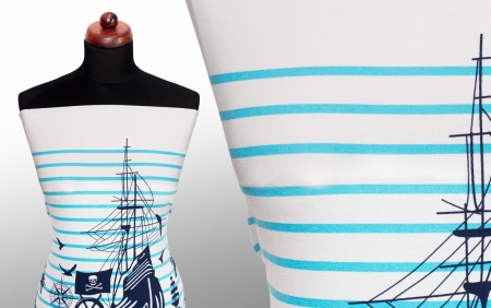 DZIANINA WISKOZOWA PIRATE STRIPES BLUE