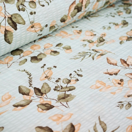 Bawełniana tkanina pościelowa kora, wykonana w 100% z włókien naturalnych.