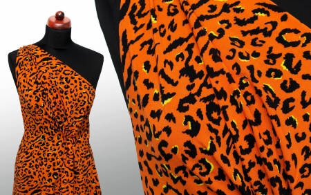 TKANINA WISKOZOWA OCELOT MANDARIN ORANGE