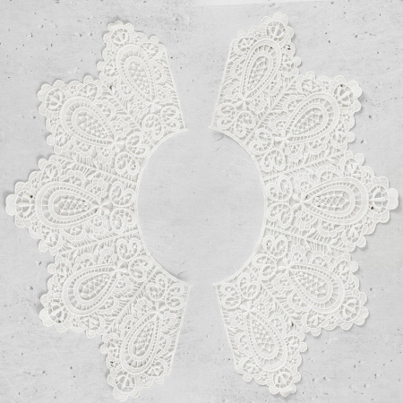 Ozdobny kołnierzyk w modnym, efektownym stylu, sprzedawany na sztuki.