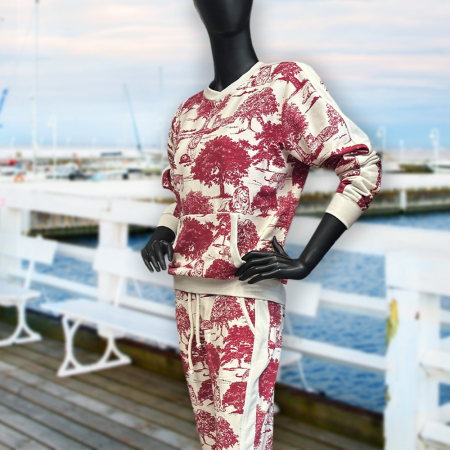 Bawełniana dzianina dresowa, idealna do szycia sportowej i codziennej odzieży.