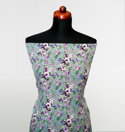 TKANINA WISKOZOWA SPRING BOUQUET HARBOR GREY