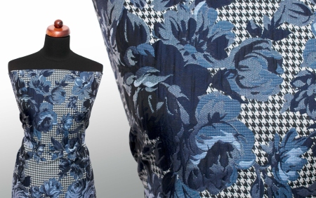 TKANINA ŻAKARDOWA DENIM & PEPITE