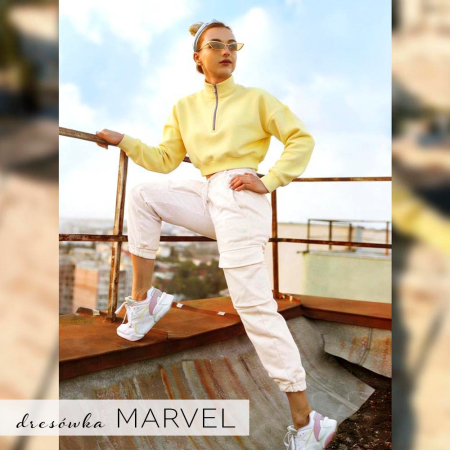 Bawełniana dzianina dresowa Marvel o grubszym spodzie pętelkowym.