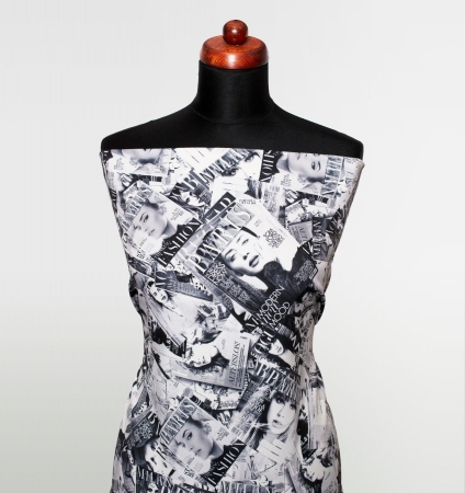 TKANINA KARELIA FASHION MILAN BLACK AND WHITE