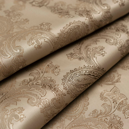 Wzorzysta podszewka żakardowa wykonana z włókien wiskozowych.