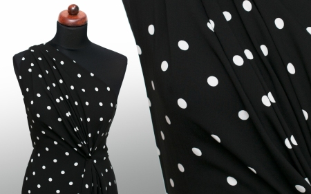 TKANINA WISKOZOWA SPRING DOTS BLACK