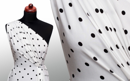 TKANINA WISKOZOWA SPRING DOTS WHITE