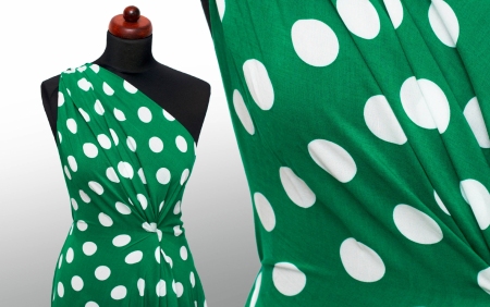 TKANINA WISKOZOWA SUMMER DOTS GREEN