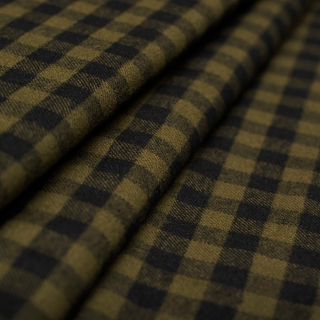 TKANINA FLANELA KRATKA CLASSIC KHAKI (1CM)