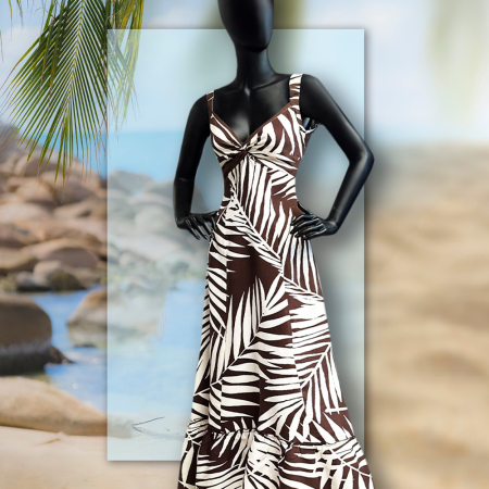 Wzorzysta tkanina z włókien wiskozy to idealny wybór na cieplejsze dni.