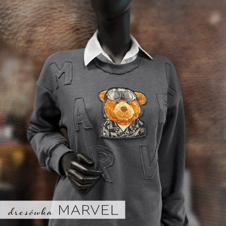 Bawełniana dzianina dresowa Marvel o grubszym spodzie pętelkowym.