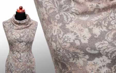 DZIANINA ANGORKA FLORAL ORNAMENT MULTIBEIGE