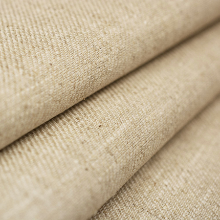 Lniana tkanina wykonana z mieszanki włókien lnu oraz bawełny, z dodatkiem ramii.