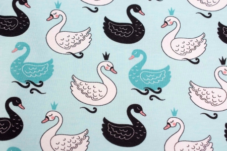 DZIANINA BAWEŁNIANA SINGIEL SWAN AQUA