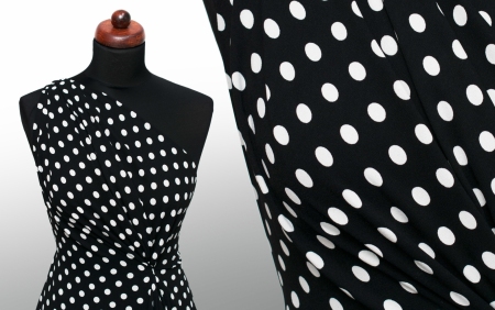 TKANINA WISKOZOWA ŻORŻETA ECRU DOTS