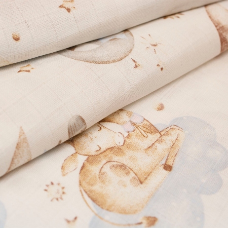 Bawełniana tkanina tetrowa, wykonana w 100% z włókien naturalnych.
