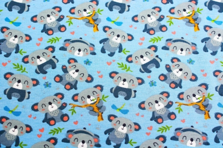 DZIANINA BAWEŁNIANA SINGIEL KOALA BLUE
